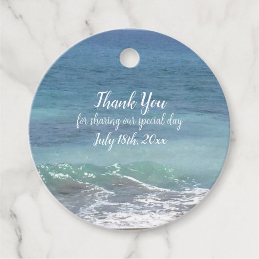 Étiquettes de remerciement pour la plage et l'océa (Devant)