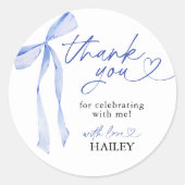 Étiquettes de remerciement pour mariage avec nœud  (Devant)