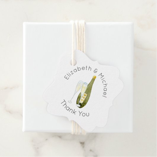 Étiquettes de remerciement pour toast au champagne (En situation)