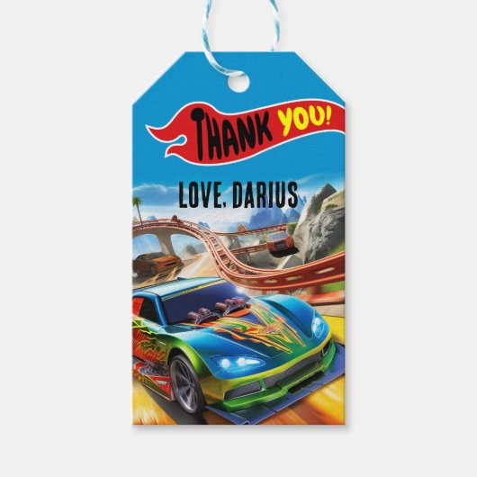 Étiquettes de remerciement pour voitures de course (Devant)