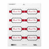 Étiquettes de remerciement rouges (Feuille entière)