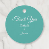 Étiquettes de remerciement sarcelle turquoise (Dos)