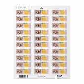 Étiquettes de remise de diplômes à ruban jaune et (Feuille entière)
