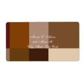 Étiquettes de retour d'adresse Carrés Brown (Devant)