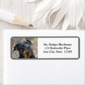 Étiquettes de retour d'adresse de coupe de tête Ro (En situation)