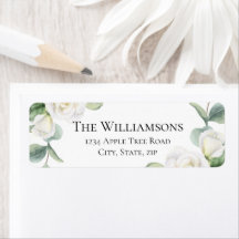Étiquettes de retour d'adresse de mariage vintage