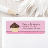 Étiquettes de retour d'affaires Cupcake (En situation)