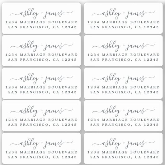 Étiquettes de retour de calligraphie 2 x 0,8 pouce (Devant)