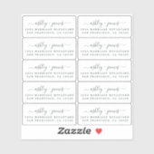 Étiquettes de retour de calligraphie 2 x 0,8 pouce (Feuille)