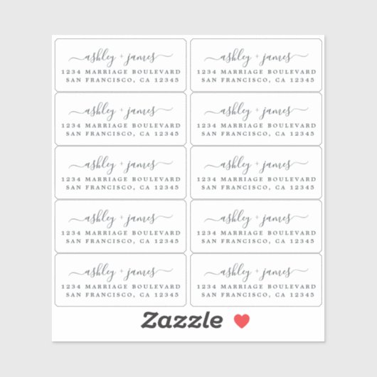 Étiquettes de retour de calligraphie 2 x 0,8 pouce (Feuille)