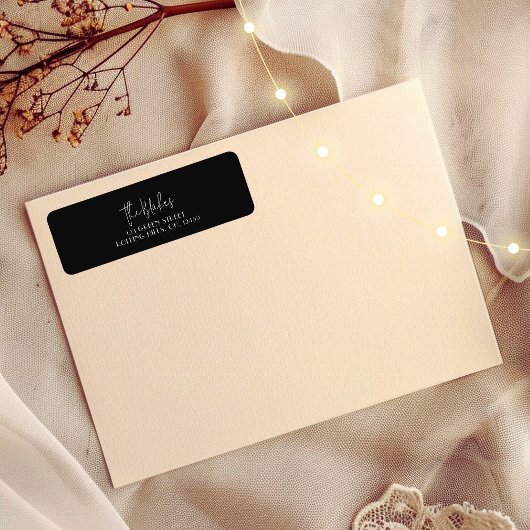 Étiquettes de retour de la carte de Noël | Black