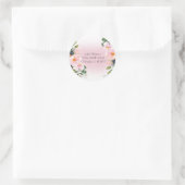 Étiquettes de retour de l'adresse Floral rose (Sac)