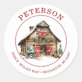 Étiquettes de retour de l'auberge de Noël rustique (Devant)