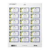 Étiquettes de Retour de Mariage aux Carreaux Bleus (Feuille entière)