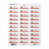 Étiquettes de retour de Noël Père Noël & Chaussett (Feuille entière)