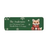 Étiquettes de retour de Noël personnalisées Fox (Devant)