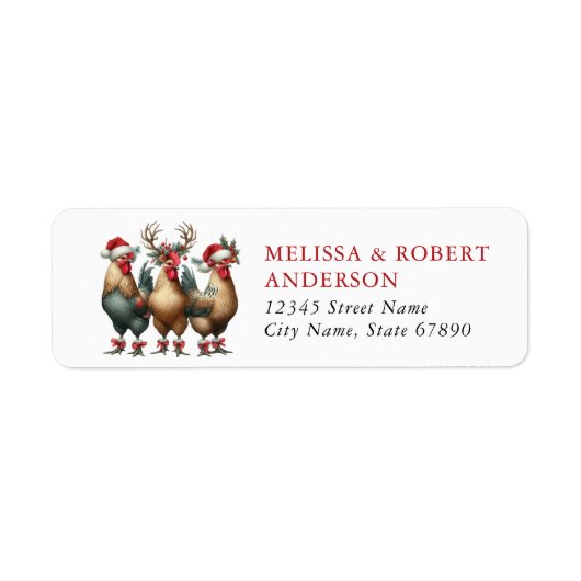 Étiquettes de retour de poulets de Noël (Devant)