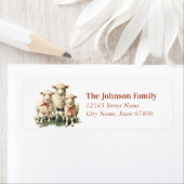 Étiquettes de retour des moutons de Noël (En situation)