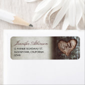 étiquettes de retour du mariage de l'arbre rustiqu (En situation)