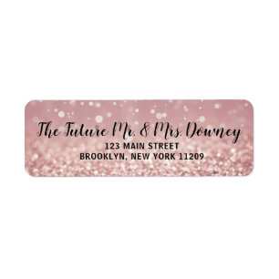 Étiquettes de retour du Mariage rose Gold