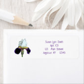 Étiquettes de retour Iris Violet et Blanc (En situation)