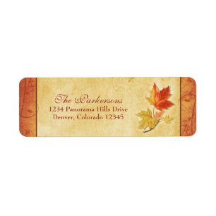 Étiquettes de retour Mariage de automne Feuille de