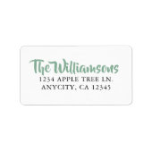 Étiquettes de retour Mariage vert personnalisé (Devant)