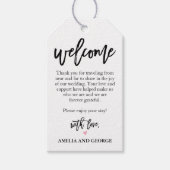 Étiquettes de sacs de bienvenue de mariage brossée (Devant)