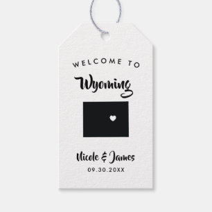 Étiquettes de sacs de bienvenue de mariage Wyoming
