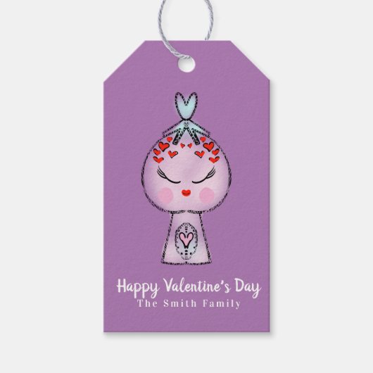 Étiquettes de Saint-Valentin dessinées à la main a (Devant)