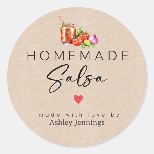 Étiquettes de Salsa Faite Maison | Autocollants Fa (Devant)