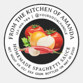 Étiquettes de sauce spaghetti maison (Devant)