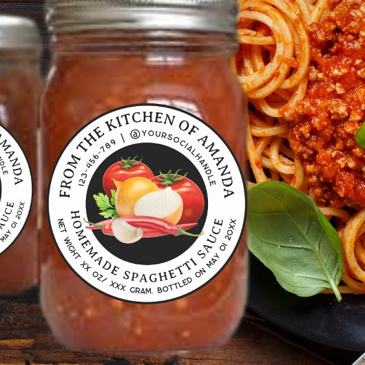 Étiquettes de sauce spaghetti maison