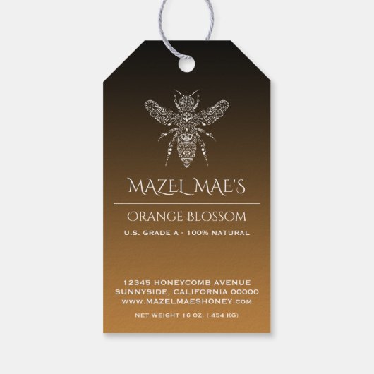 Étiquettes de saveur de miel maison sur mesure (Dos)