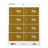 Étiquettes de savon à thème Boho Brown (Feuille entière)