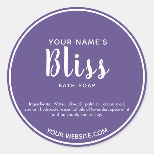 Étiquettes de savon artisanal moderne Curted Round (Devant)