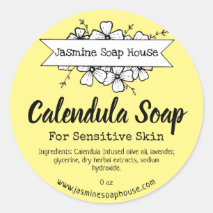 Étiquettes de savon de Calendula jaune