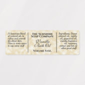 Étiquettes de savon de papier parchemin étanche (Design 2)