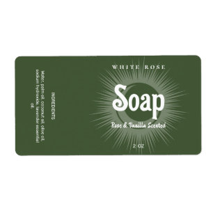 Étiquettes de savon de soap vert terreux