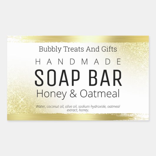 Étiquettes de savon faits main Parties scintillant (Devant)