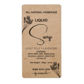 Étiquettes de savon liquide maison verticale (Devant)