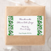 Étiquettes de savon personnalisé Feuilles verts (En situation)