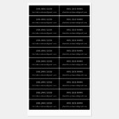 Étiquettes de script blanc noir pour e-mail de tél (Feuille)