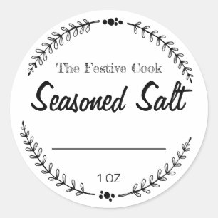 Étiquettes de sel blanc assaisonné