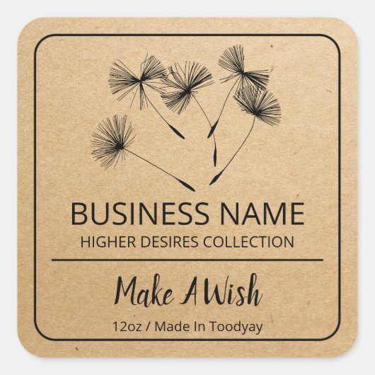 Étiquettes de semences Dandelion (Devant)