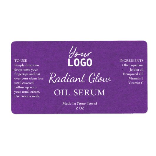 Étiquettes de sérum brillant de texture de papier  (Devant)