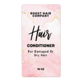 Étiquettes de shampooing rose en encre luxuriante (Devant)