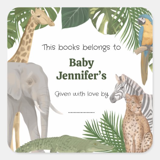 Étiquettes de signet de livre Tropic Safari Wild O (Devant)