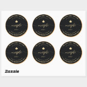 Étiquettes de sirop d'érable or et noir en écritur (Feuille)