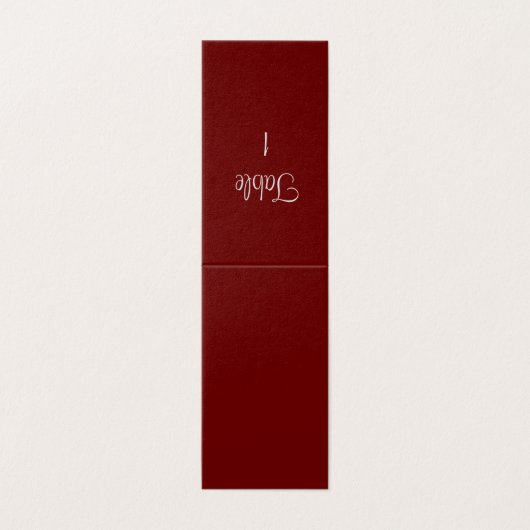 Étiquettes de table numérotée de Bourgogne (Outside Unfolded)